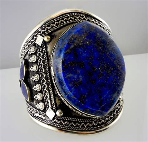 Rustic But Beautiful Afghan Tribal Jewelry Cuff Lapis Lazuli