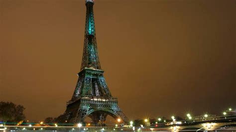 Climate Change Art Project Lights Eiffel Tower Green Newshub