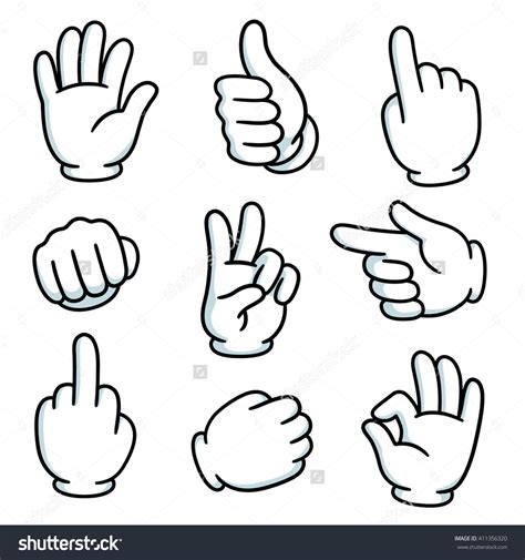 Vector Cartoon Hand Gestures And Movements