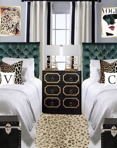 Animal print bedroom animal print decor leopard print bathroom animal print furniture zebras, elephants, and giraffes make appearances in sculptures and art, plus find animal print bedding. Luxury Dorm Design in 2020 | Animal print bedroom decor ...