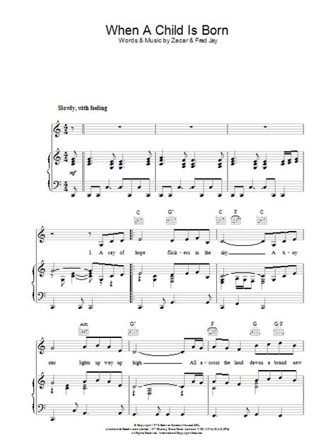 When A Child Is Born Sheet Music Direct