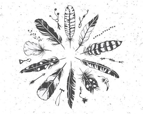 Boho Feathers Svg Boho Feathers Svg File Boho Svg Feather Svg Etsy