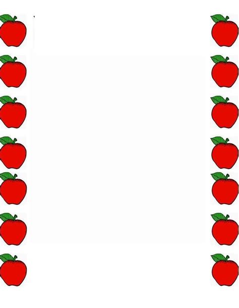 Red Apple Green And Yellow Border Clip Art Border Design Page