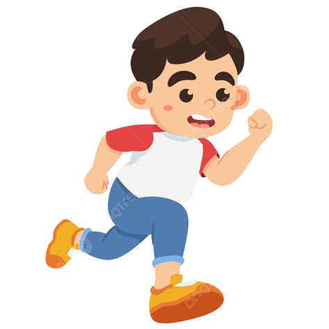 Gambar Budak Kecik Tshirt Merah Putih Berlari Jogging Anak Lari