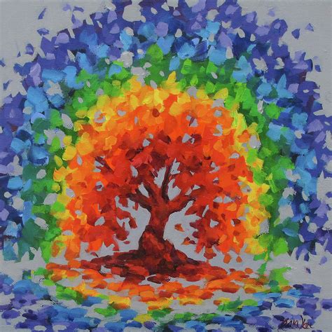 Rainbow Tree Iii Painting By Karen Ilari Pixels