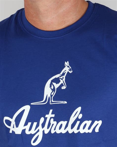 Australian By Lalpina Kangaroo Logo T Shirt Royal Bluewhiteteemens