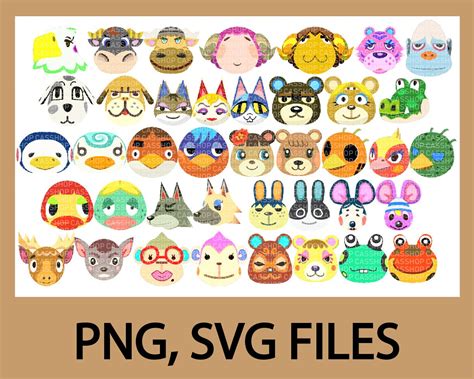 Animal Crossing Svg Png Files 20 Animal Crossing Characters Etsy