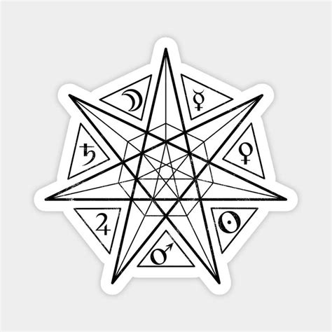 Septagram Alchemy 7 Pointed Star Magnet Alchemy Symbols Sacred