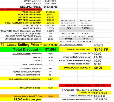 I need a excel worksheet to calc an auto lease. Car Shopping Spreadsheet Google Spreadshee car shopping ...