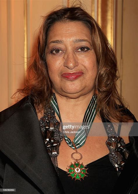 Architect Zaha Hadid Poses For A Photograph After Being Made News