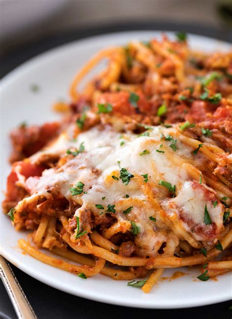 Easy Crockpot Spaghetti Casserole The Chunky Chef