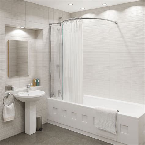 Bathroom curtains is so important for makeover your bathroom. Kudos Inspire Over Bath Shower Panel with Curved Shower ...