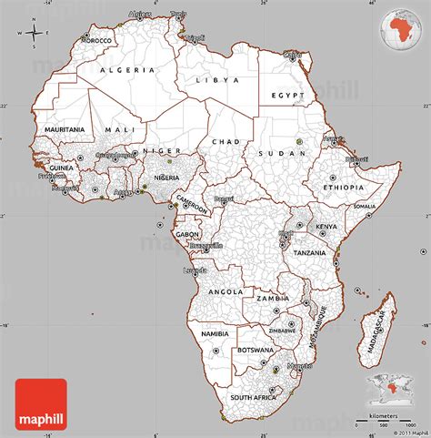 Gray Simple Map Of Africa Cropped Outside