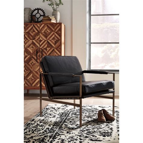 Lohoms modern faux leather accent chair uplostered living room arm chairs comfy single sofa chair (espresso). Signature Design by Ashley Puckman Black Leather Accent ...