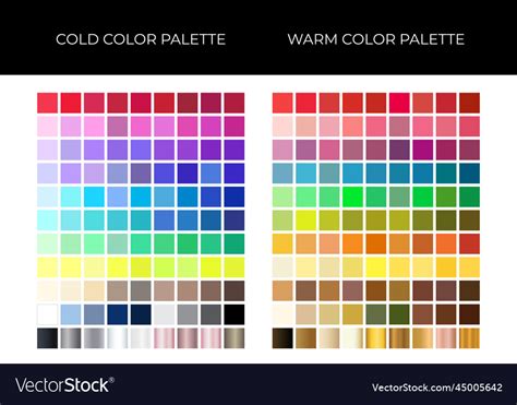 Cold And Warm Color Palette With Solid Colors Vector Image