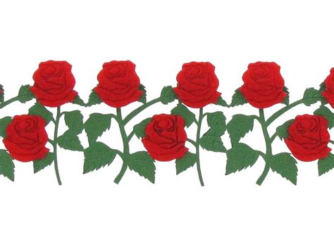 La Petites Red Rose Vine Border 3 D Sticker Embellishments Shop