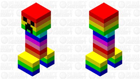 Rainbow Creeper Pride Month Minecraft Mob Skin