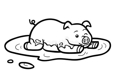 Cute Pig In Mud Coloring Page Download Print Or Color Online For Free