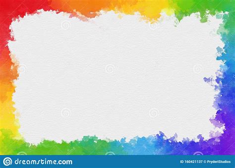 Rainbow Watercolor Border With Space For Your Text Stock Image