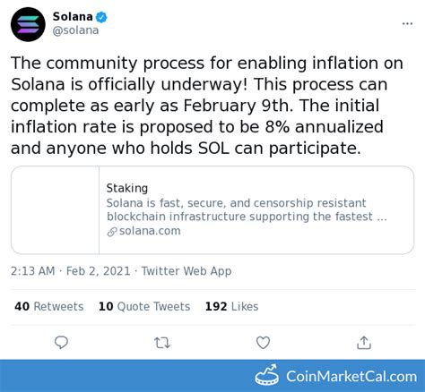 Solana (sol) is an open technology blockchain and cryptocurrency with greater scalability. Solana (SOL) - Inflation Enabling