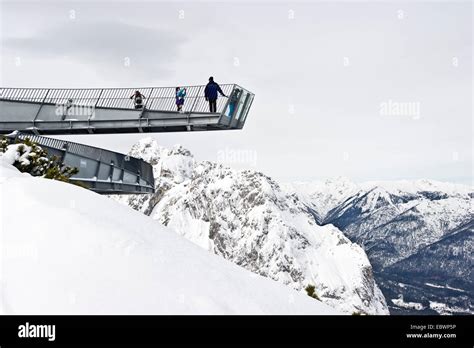 Aussichtsplattform Alpspix Im Winter Mit Einem Panoramablick Auf Die