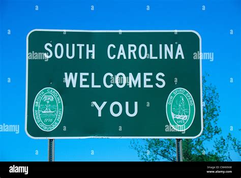 Welcome To South Carolina Sign Stock Photo Alamy