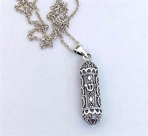 Gorgeous Sterling Silver Mezuzah Necklace Bar Mitzvah T Etsy