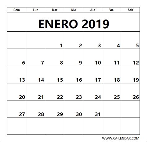 Enero 2019 Calendario Para Imprimir Invoice Design Template Calendar