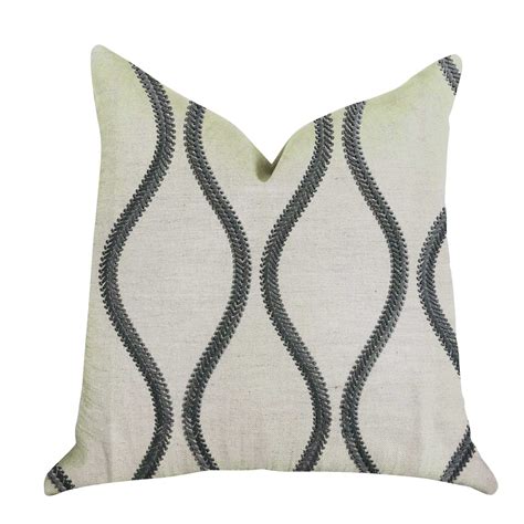 Green And Beige Luxury Throw Pillow 18in X 18in