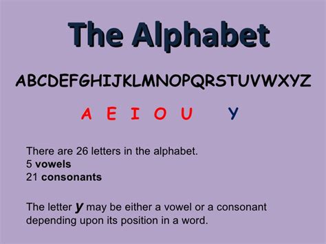 Vowels and consonants are all of the letters of the english alphabet that represent unique speech sounds. Vowels and consonants