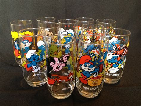 11 Smurf Glasses Collectible Glass Set