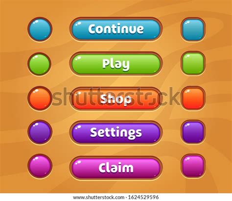 Game Ui Set Buttons Gui Build Stock Vector Royalty Free 1624529596