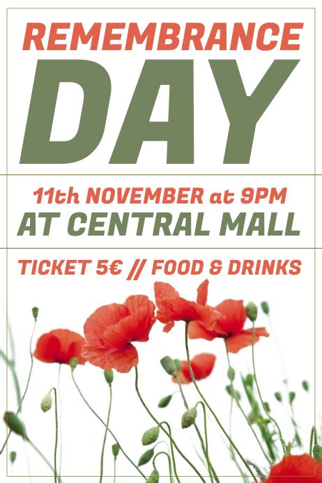 Remembrance Day Flyer Template Postermywall