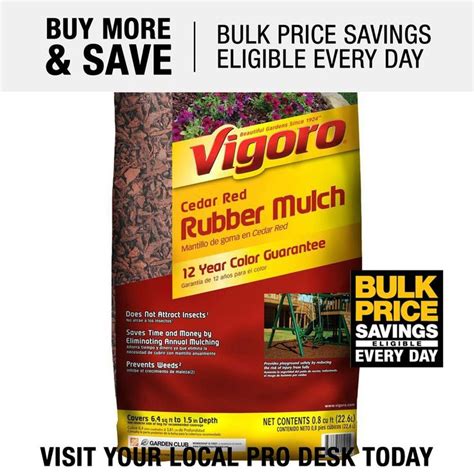 See full list on homedepot.com Vigoro 0.8 cu. ft. Cedar Red Bagged Rubber Mulch ...