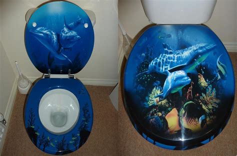 Designer Novelty Printed Toilet Seat Dolphin Design Ebay
