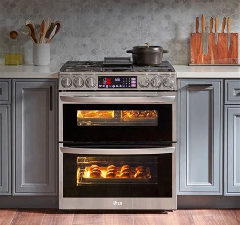 Lg 69 Cu Ft Smart Gas Double Oven Slide In Range With Instaview