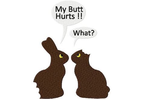 Easter Rabbit Butt Hurts Chocolate Bunny Ears Machine Etsy