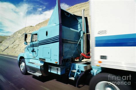 Semi Rambling Down Interstate Highway I 15 Semi Trailer Truck