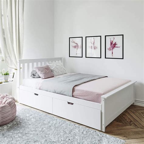 Max And Lily White Full Size Platform Bed Storage