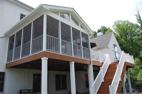 Elevated Screened Porch With Deck And Stairs Archadeck Outdoor Living