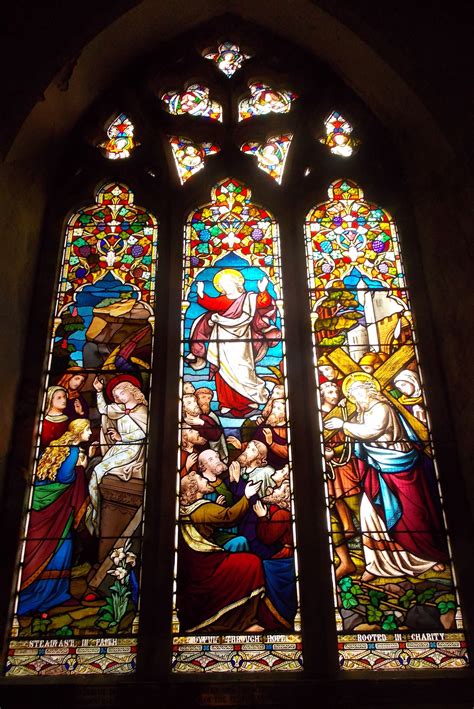 Beautiful Stained Glass Window In The Th Century St Mildred S Church