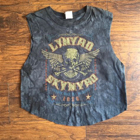 Lynyrd Skynyrd Hand Distressed One Of A Kind Acid Washed Cropped Muscle
