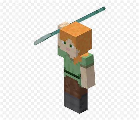 Alex Aiming With Trident Alex Minecraft Steve Pngtrident Png Free