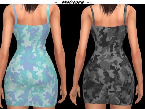 The Sims Resource Short Camo Dress By Msbeary Sims 4 Downloads