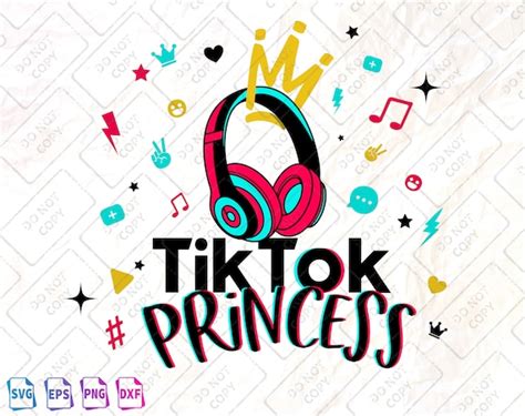 Tik Tok Princess Headphones Svg Birthday Princess Svg Cut Etsy