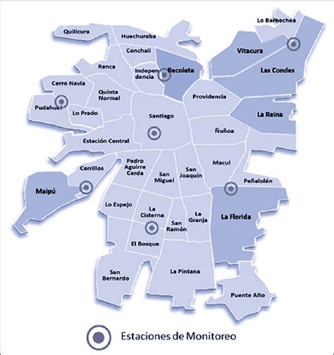 Región Metropolitana Con Distribución Geográfica De Las Comunas