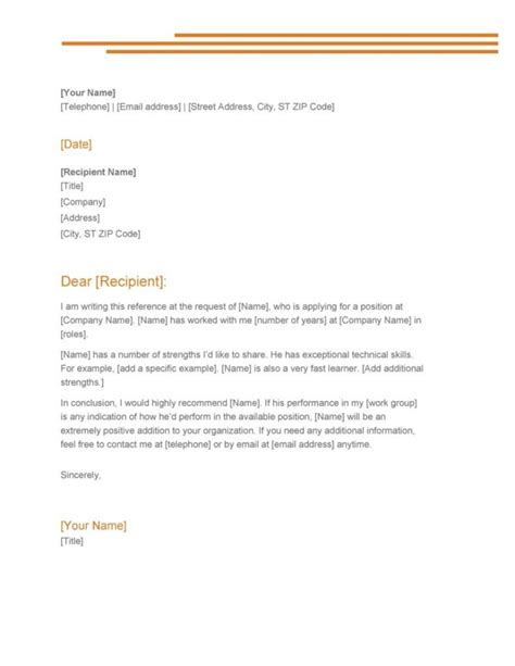Best Free Ms Word Letter Of Recommendation Templates Envato Tuts