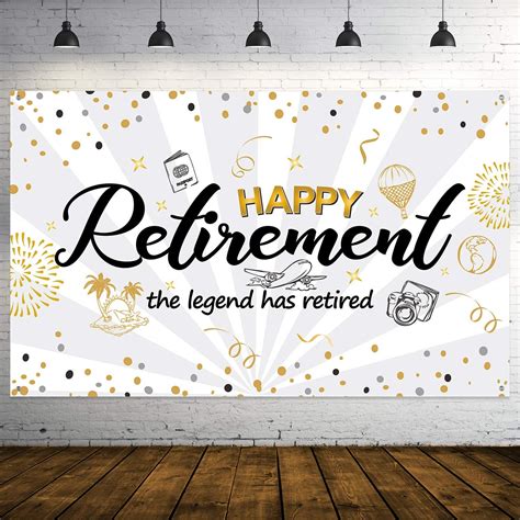 Retirement Party Decorations Giant Black And Gold Sign