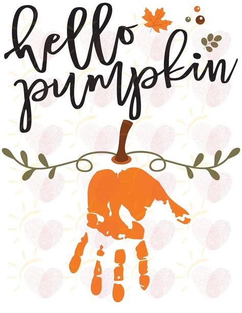 Hello Pumpkin Pumpkin Patch Handprint Art Keepsake Etsy In 2023