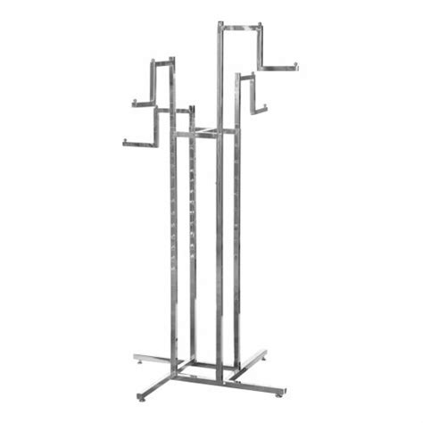 Chrome Clothes Rail Display Stand 4 Stepped Arms On Onbuy